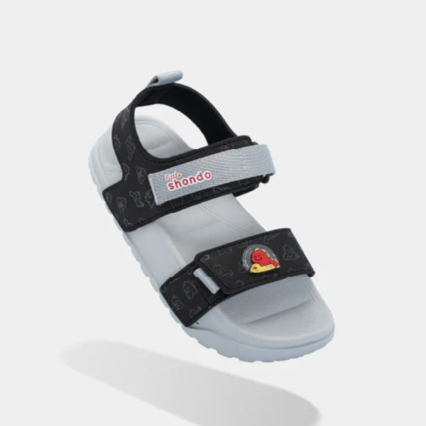 Sandal bé trai Little 4 monogram đen