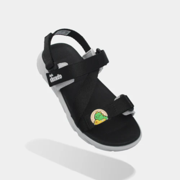 Sandal bé trai Little 6 khủng long đen